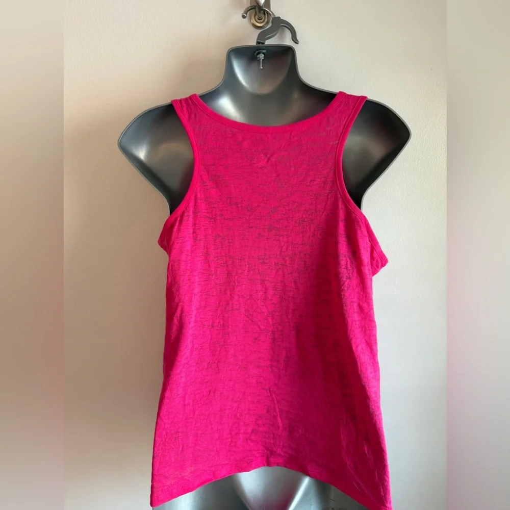 Justice Girls Hot Pink & White Cat Cool Burnout Tank Top Sparkles SKU0805